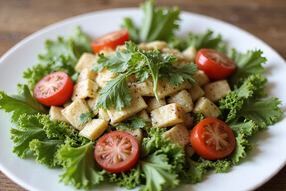 Un plato colorido de ensalada fresca y saludable.