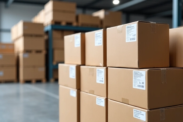 Paquetes listos para ser enviados, simbolizando la eficiencia de entrega.