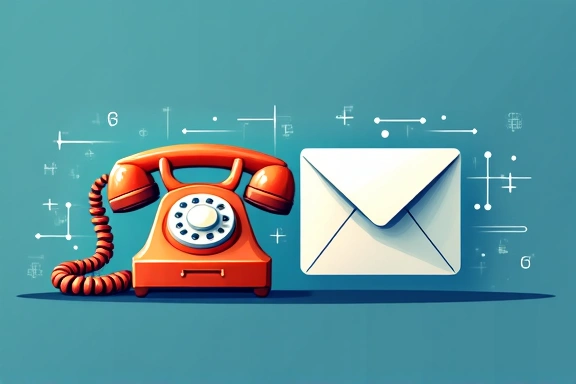 Representación de un teléfono y un icono de correo electrónico