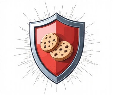 Ilustración de un icono de escudo de privacidad, representando herramientas de exclusión de cookies.