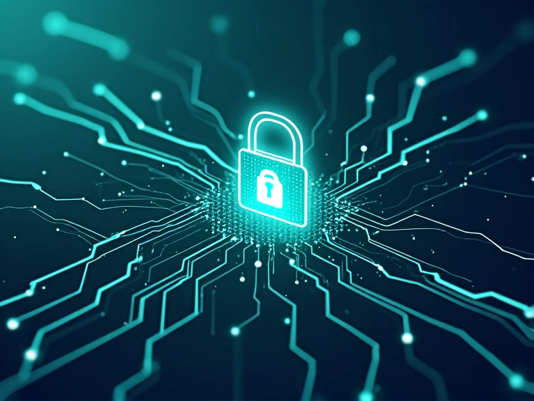 Ilustración de seguridad de datos con candado y datos